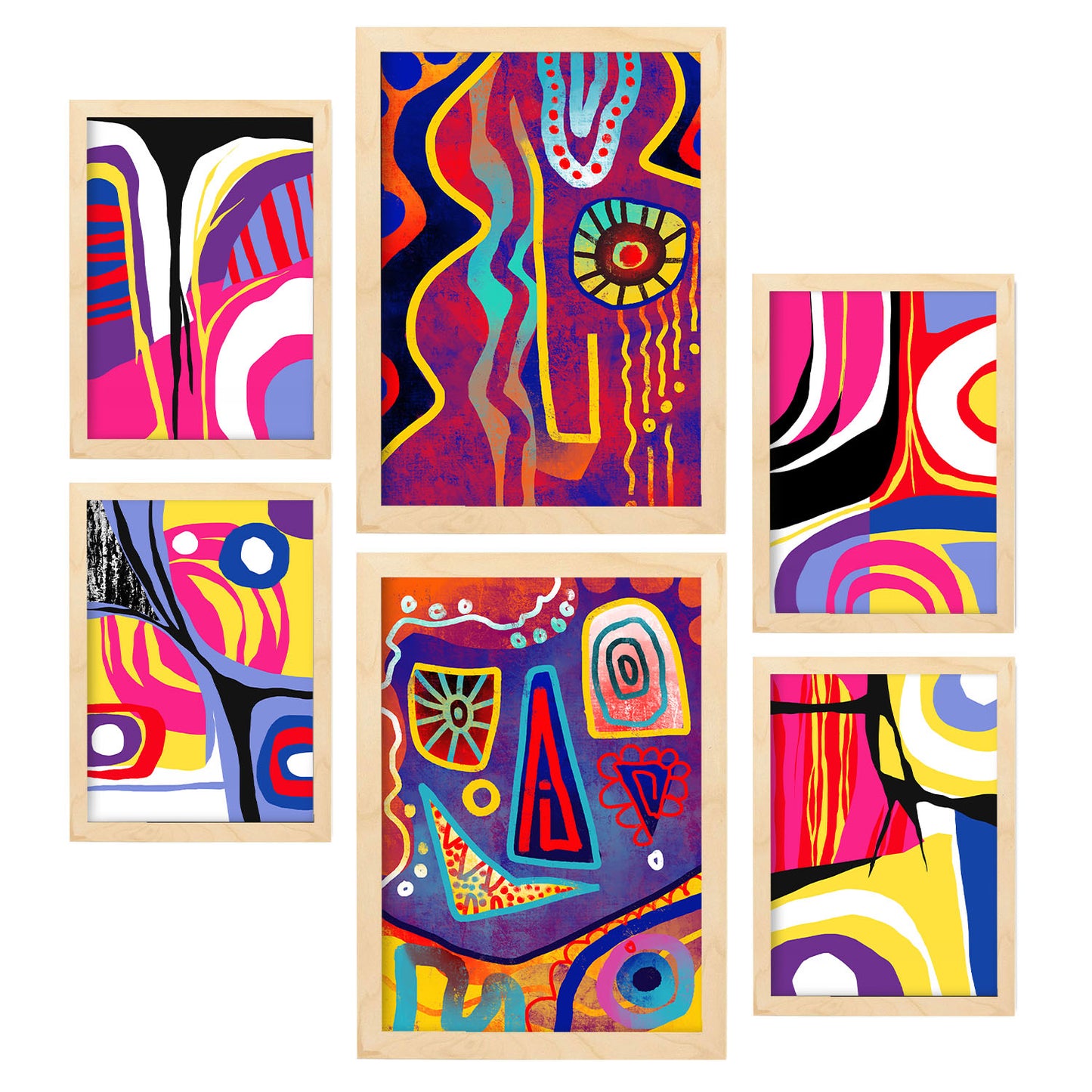 Nacnic Conjunto de 6 Láminas Góticas Fuertes en Estilo Abstracto Amantes