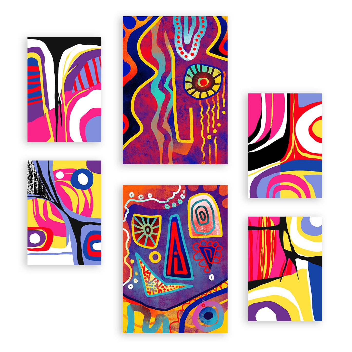 Nacnic Conjunto de 6 Láminas Góticas Fuertes en Estilo Abstracto Amantes
