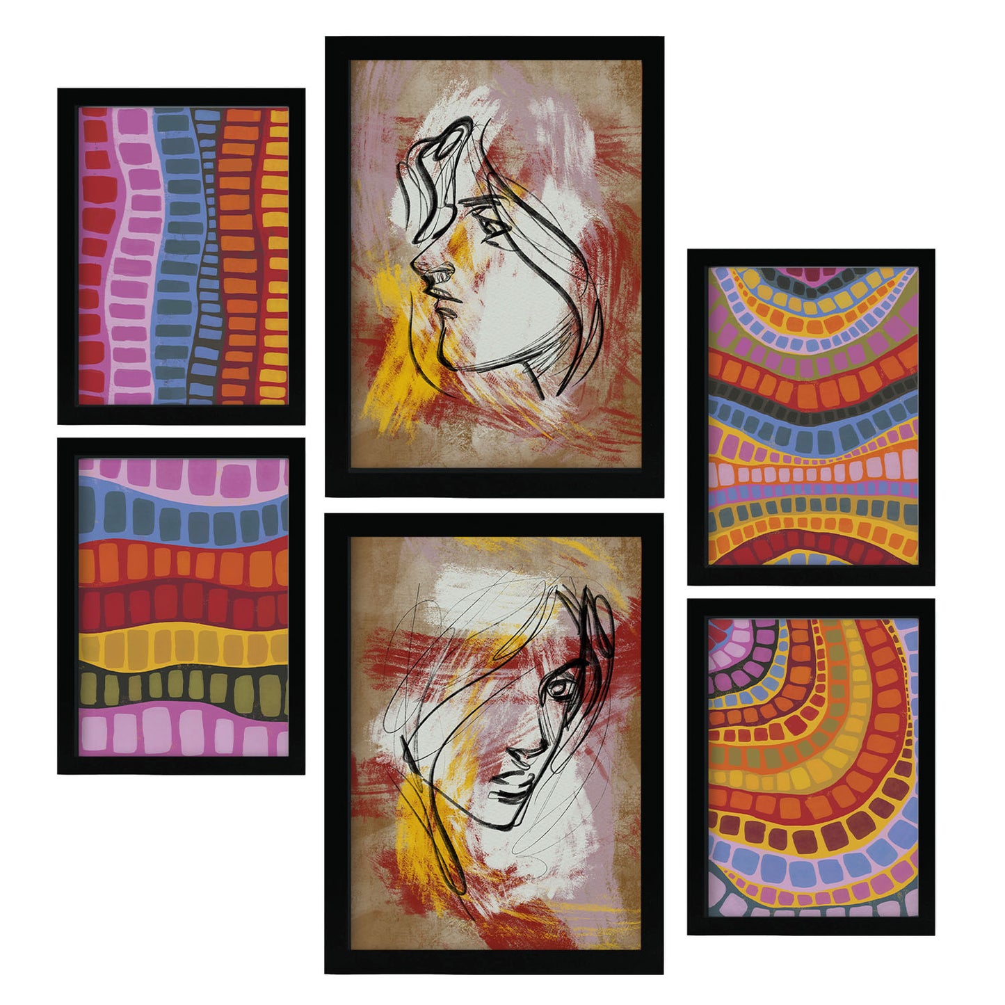 Conjunto de 6 Láminas Razzle Dazzle de Nacnic en Abstracto Femenino