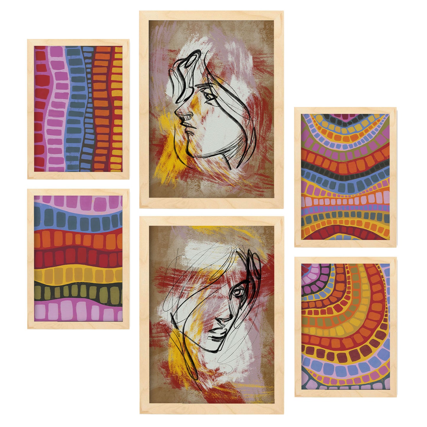 Conjunto de 6 Láminas Razzle Dazzle de Nacnic en Abstracto Femenino