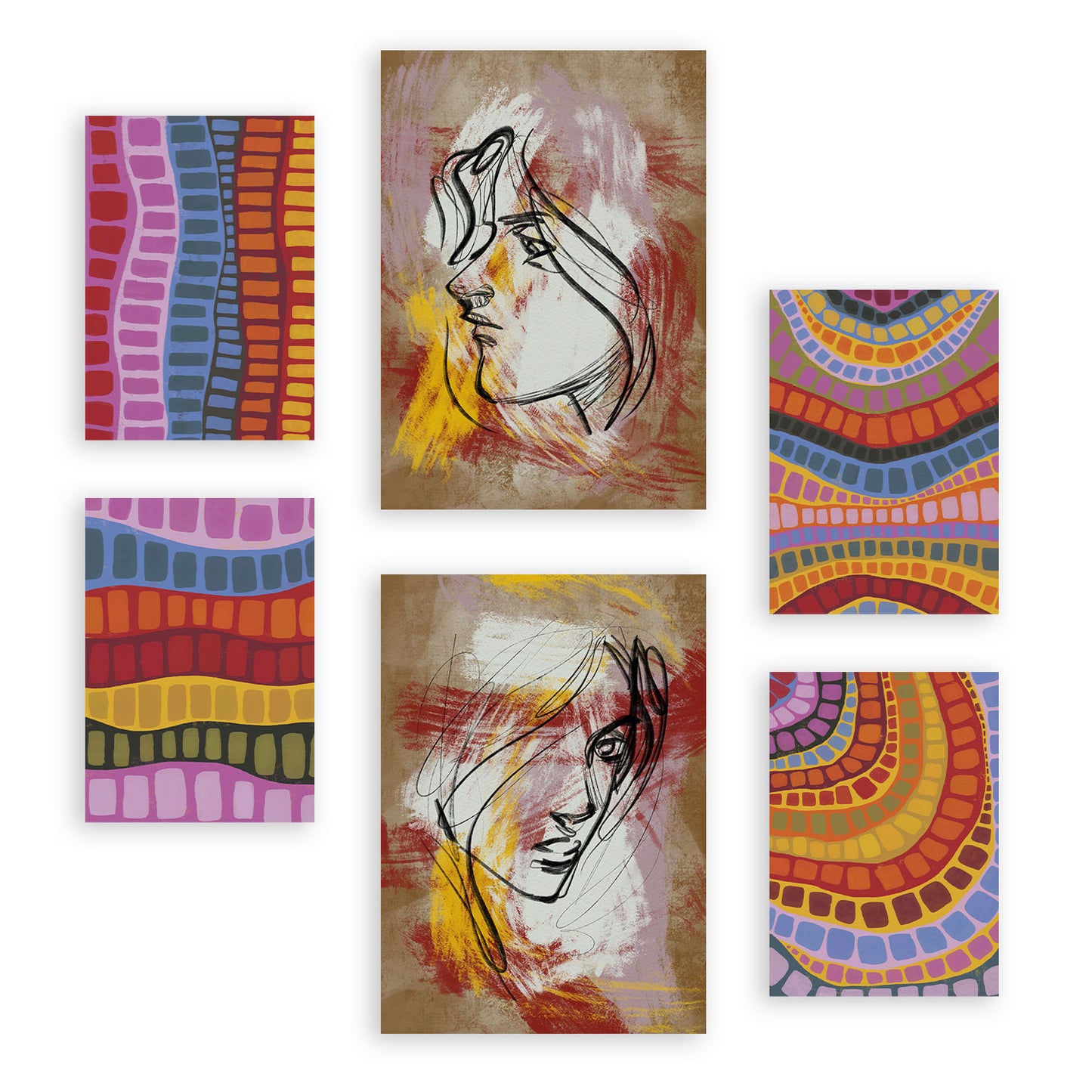 Conjunto de 6 Láminas Razzle Dazzle de Nacnic en Abstracto Femenino