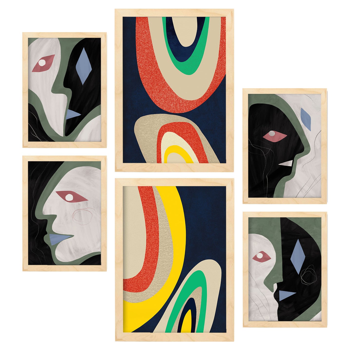Nacnic Set de 6 Láminas de Arte Abstracto
