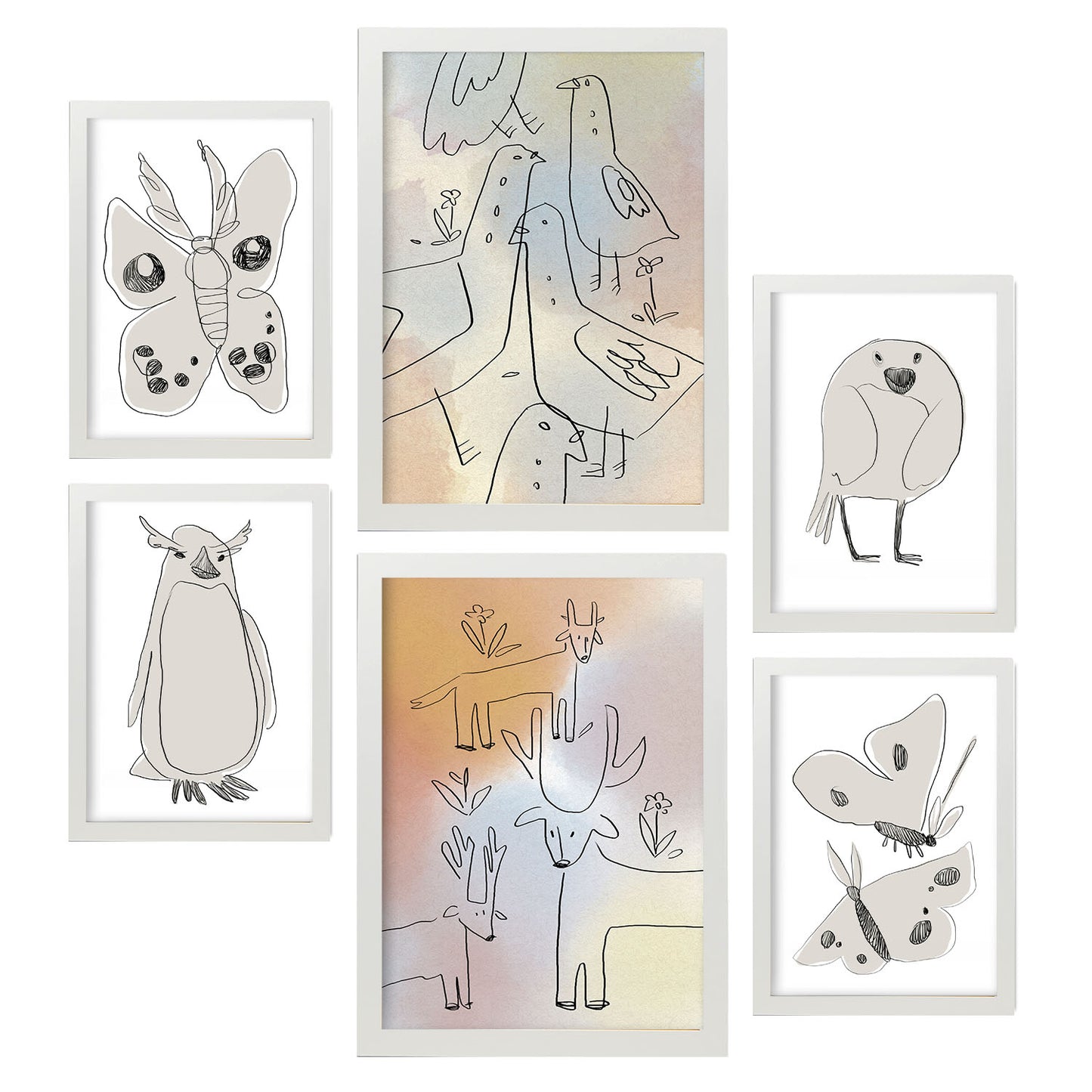 Nacnic Set de 6 Posters Alas de Amor 2 en Resúmenes de Animales