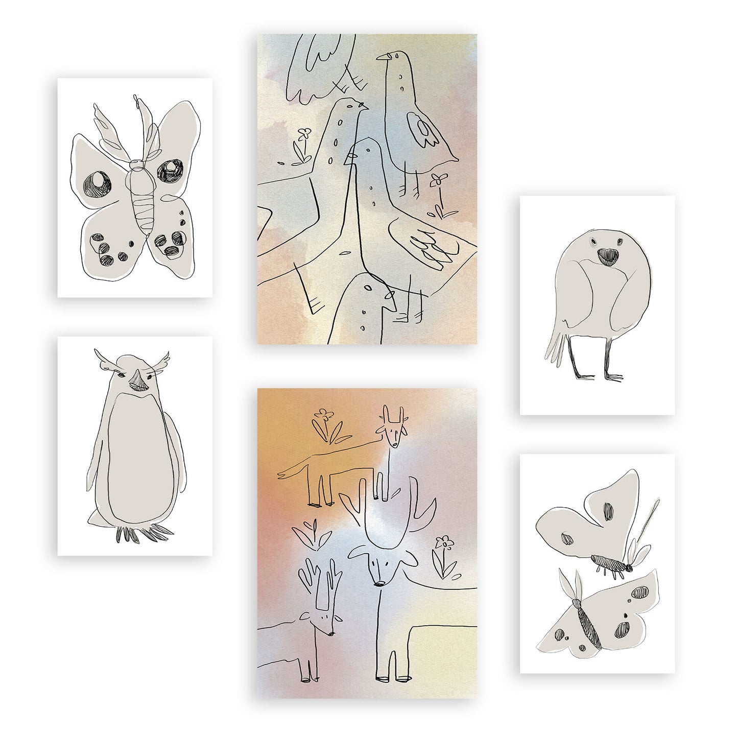 Nacnic Set de 6 Posters Alas de Amor 2 en Resúmenes de Animales