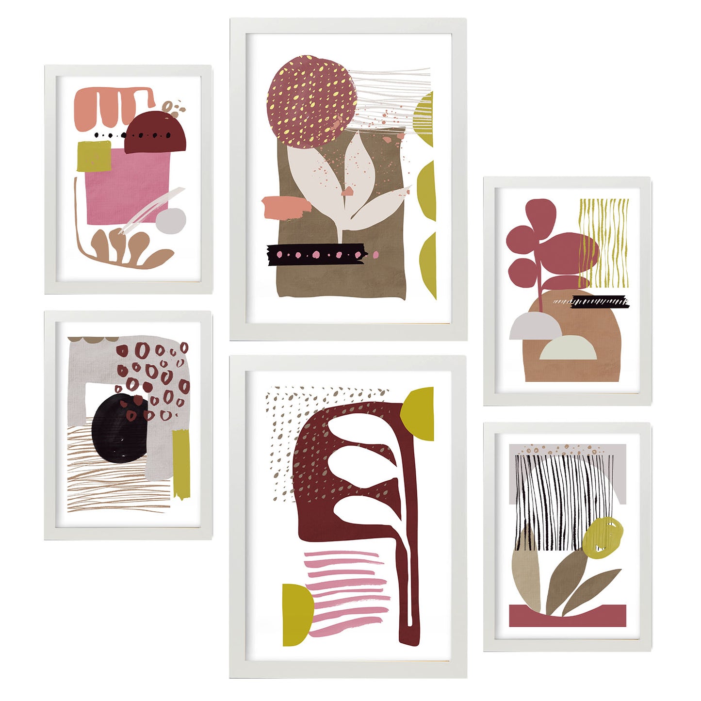 Nacnic Set de 6 Láminas Abstractas de Flores Estampadas