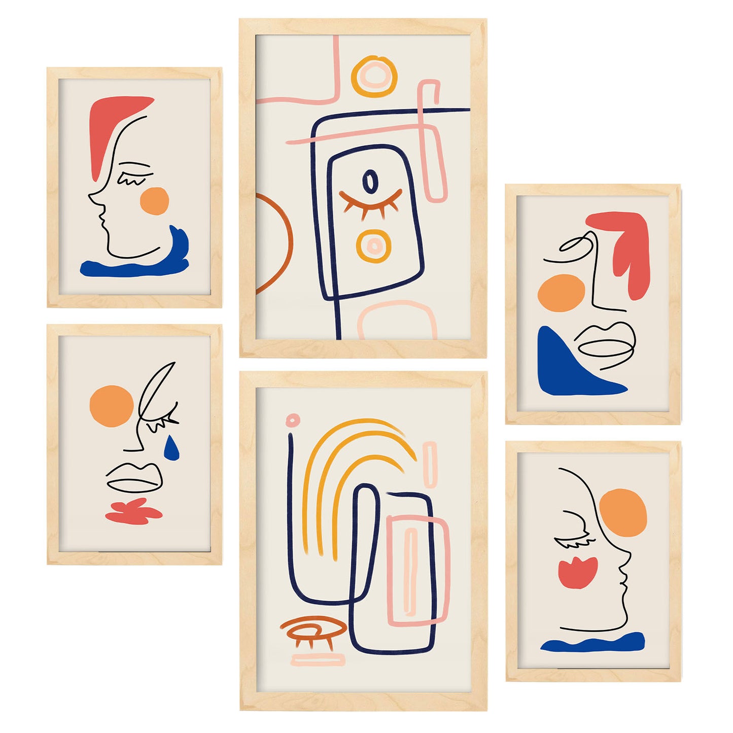 Nacnic Set de 6 Laminas de Arte Abstracto Femenino Jazzy Arts 2