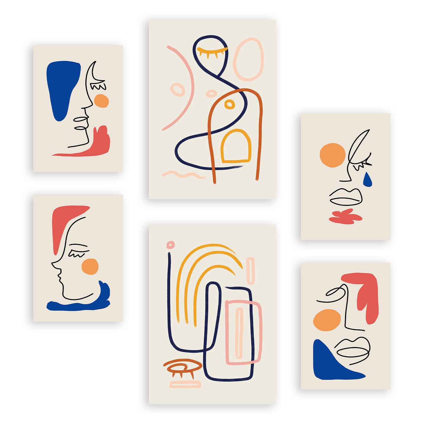 Nacnic Set de 6 Laminas de Arte Jazzy y Abstracto Femenino