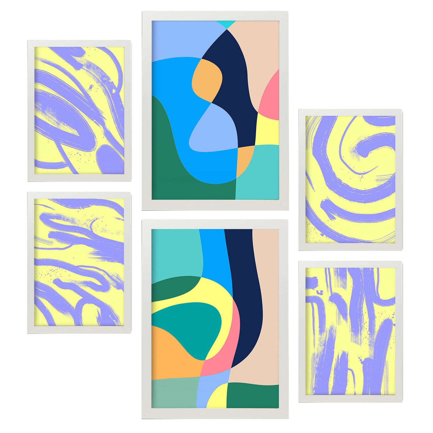 Nacnic Set de 6 Láminas de Artes sin Viento en Colores Resúmenes