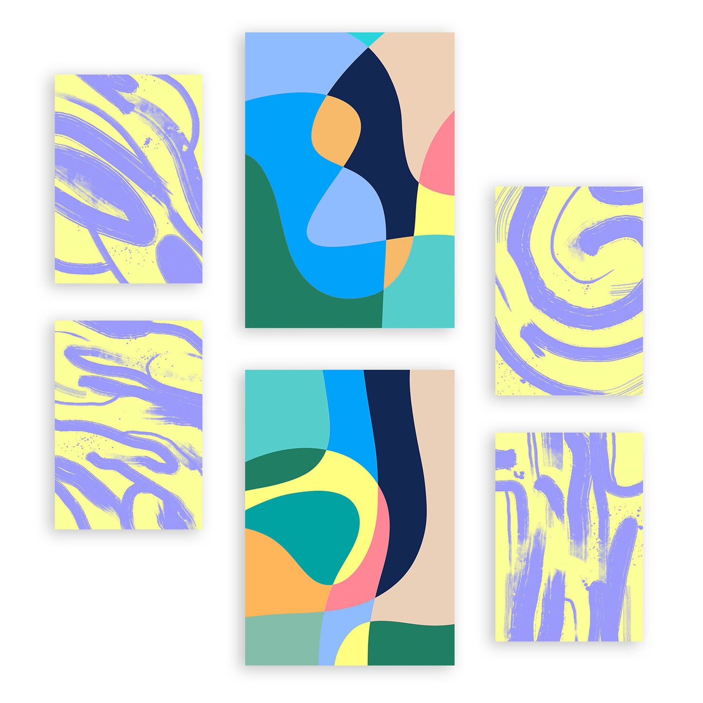 Nacnic Set de 6 Láminas de Artes sin Viento en Colores Resúmenes