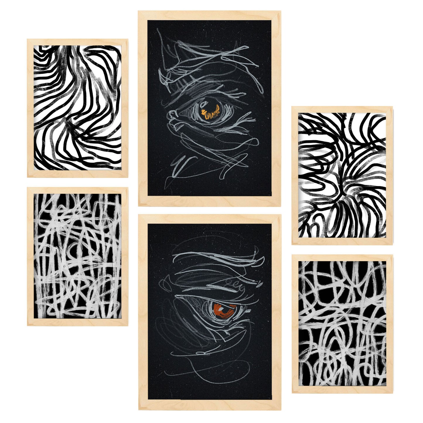 Nacnic Set de 6 Láminas de Amantes Abstractos Estampados Decorativos