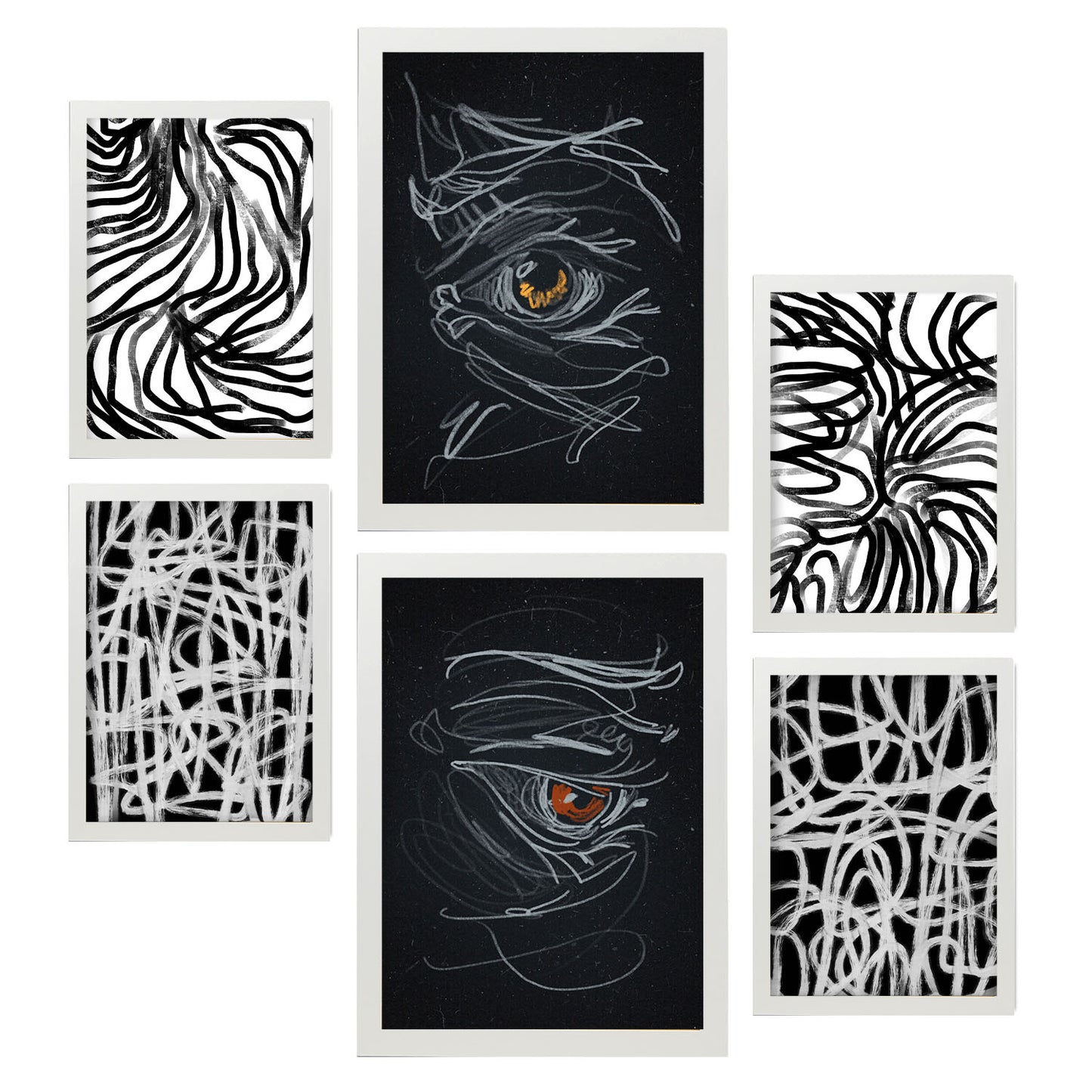 Nacnic Set de 6 Láminas de Amantes Abstractos Estampados Decorativos