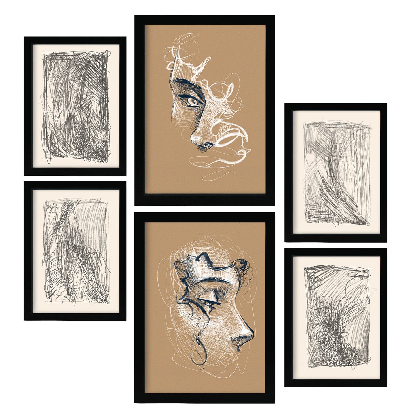 Nacnic Set de 6 Láminas de Artesanía en Abstracto Femenino