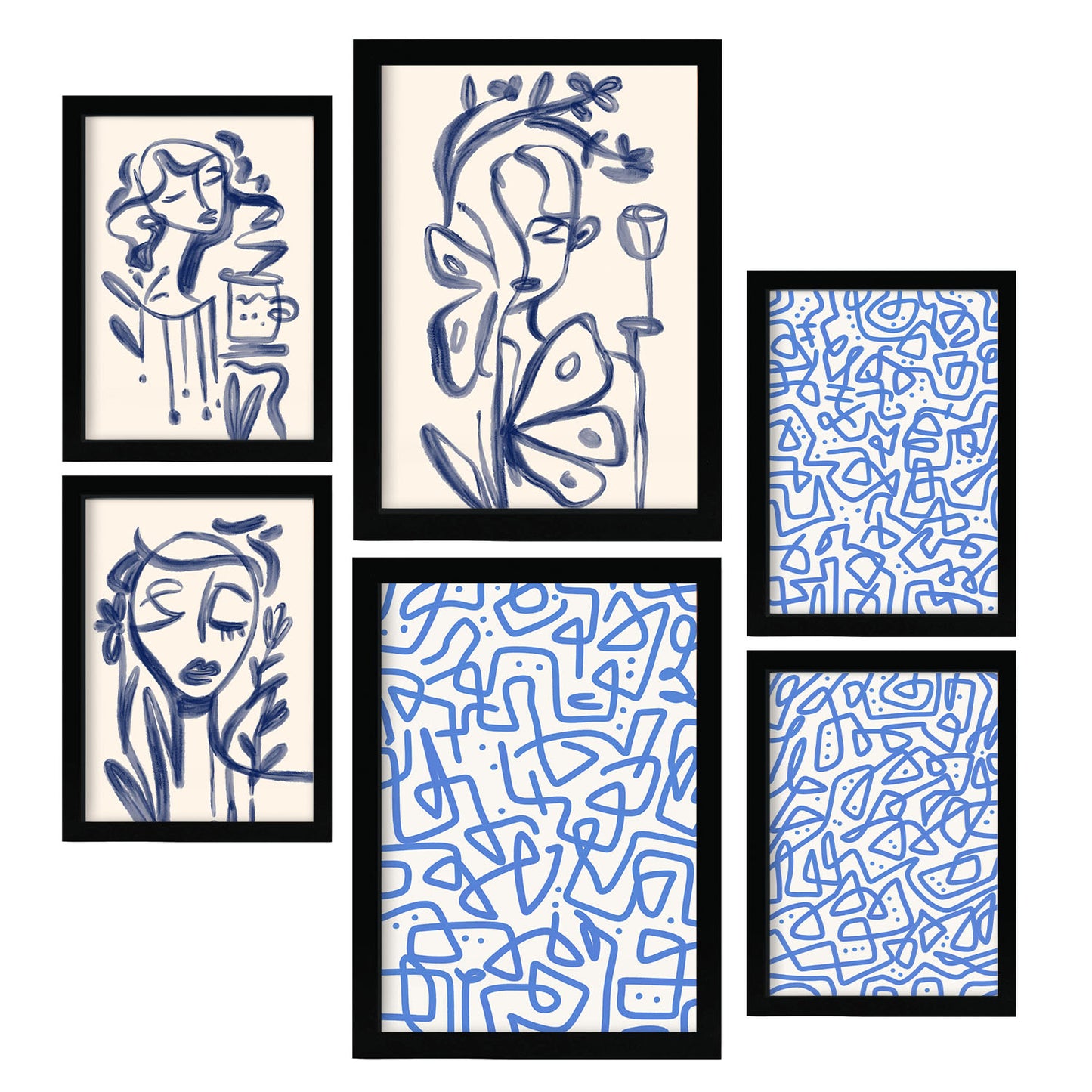 Conjunto de 6 Láminas de Arte Abstracto Femenino Nacnic