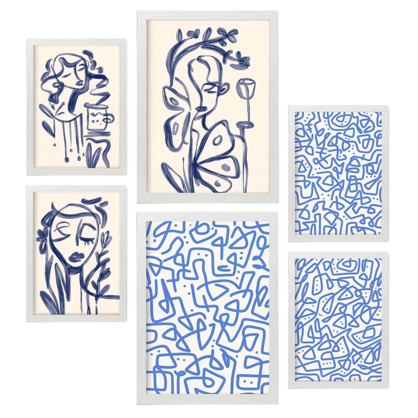 Conjunto de 6 Láminas de Arte Abstracto Femenino Nacnic