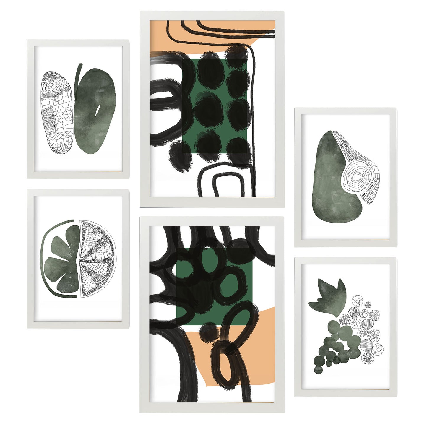 Nacnic Set de 6 Láminas de Verduras de Balas en Abstracto de Flores