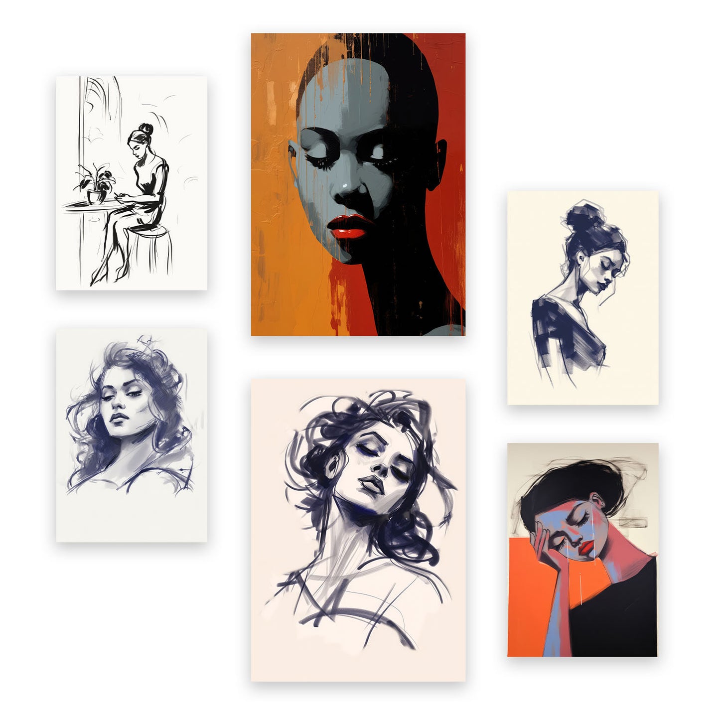 Nacnic Set de 6 Posters Seductores de Damas Estampados Decorativos