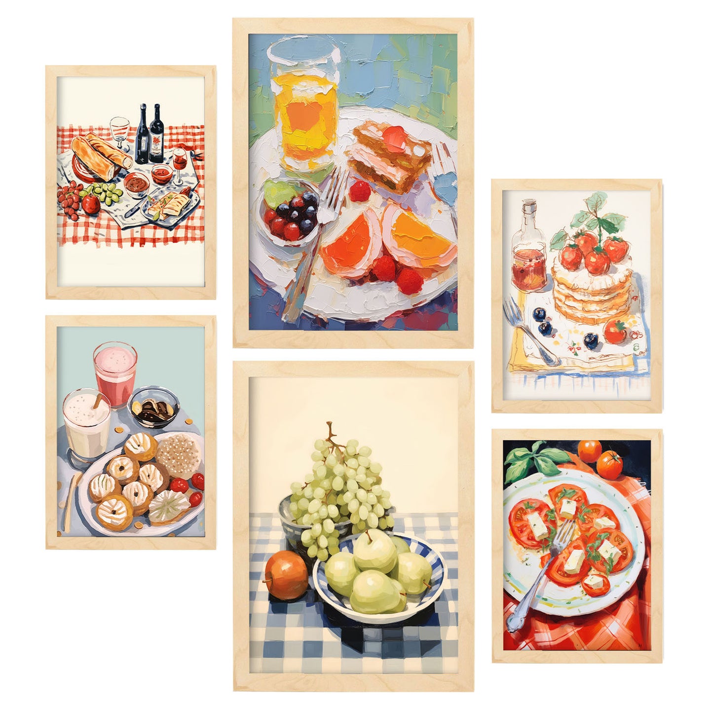 Nacnic Set de 6 Láminas de Picnic para Amantes de la Comida
