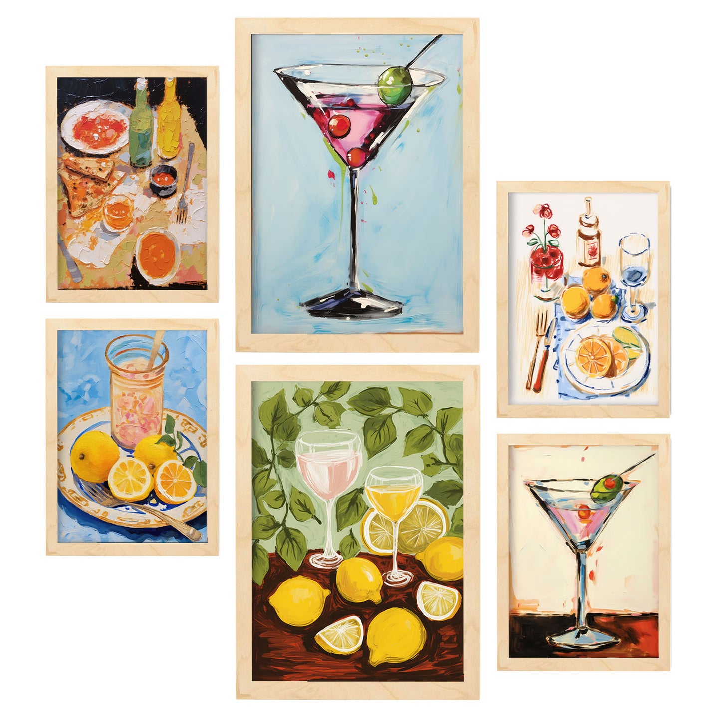 Nacnic Set de 6 Láminas de Bebidas para Amantes de la Comida