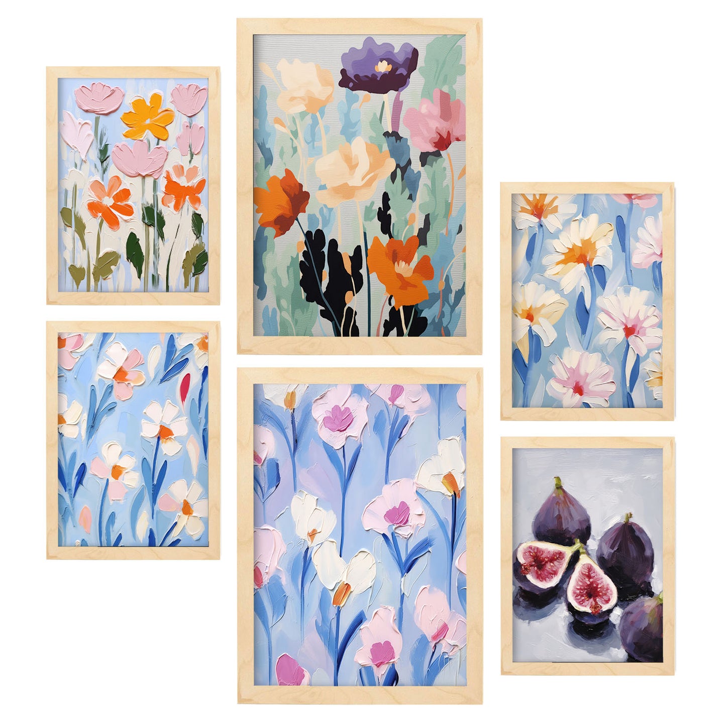 Nacnic Set de 6 Láminas de Flores e Higos