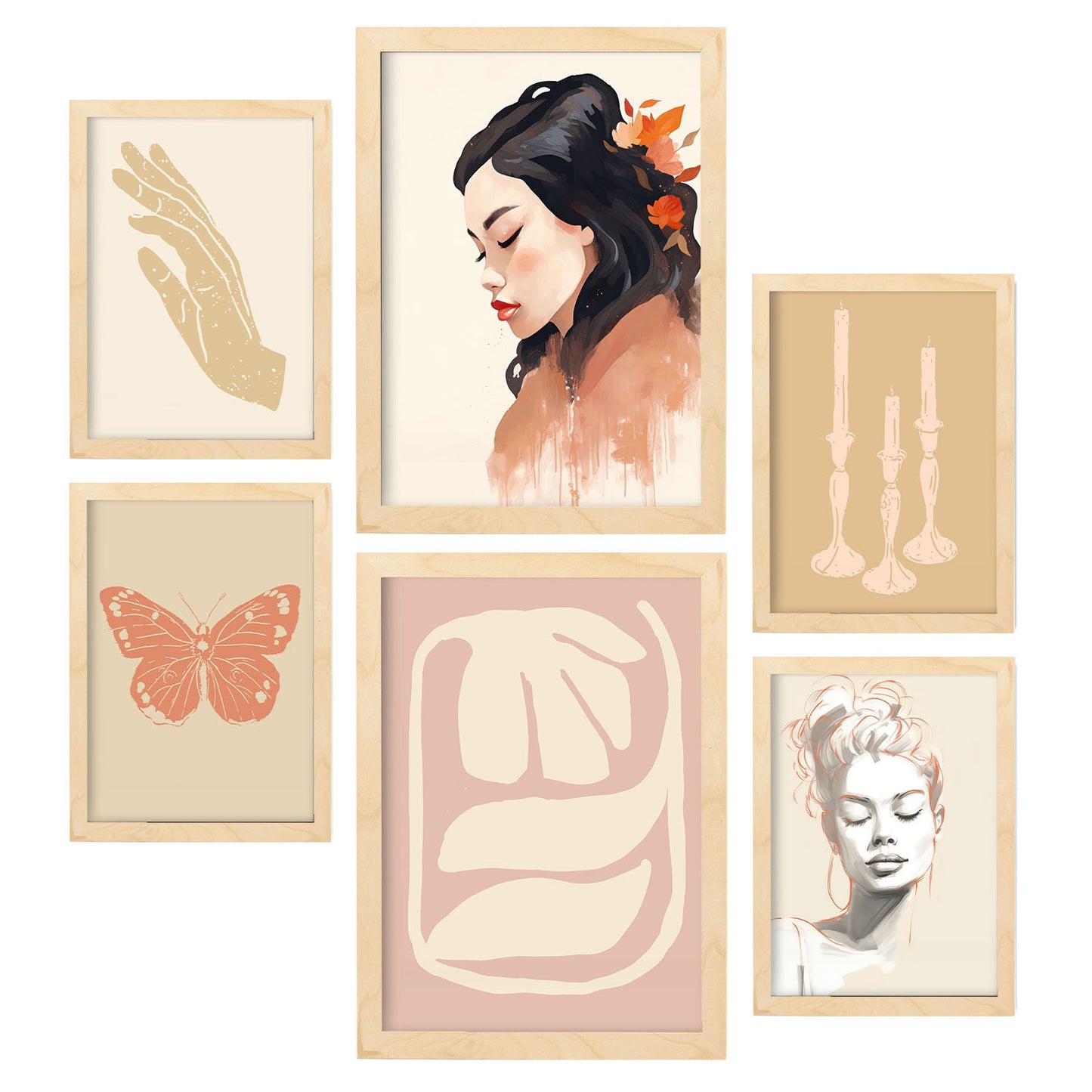 Nacnic Set de 6 Posters Estéticos de Damas