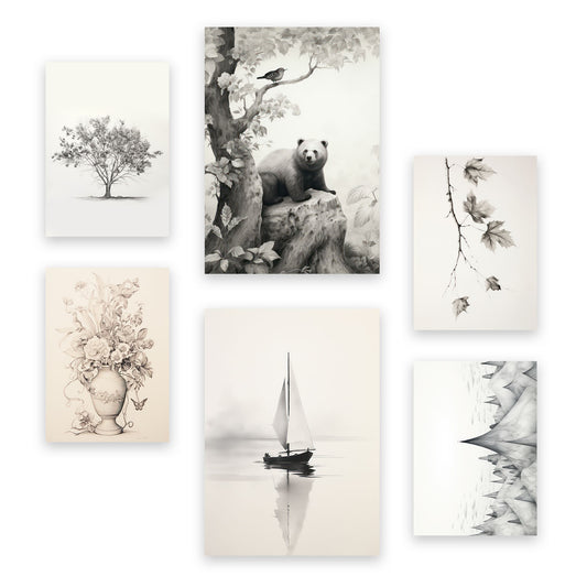 Nacnic Set de 6 Láminas de Lago Salvaje y Guardería