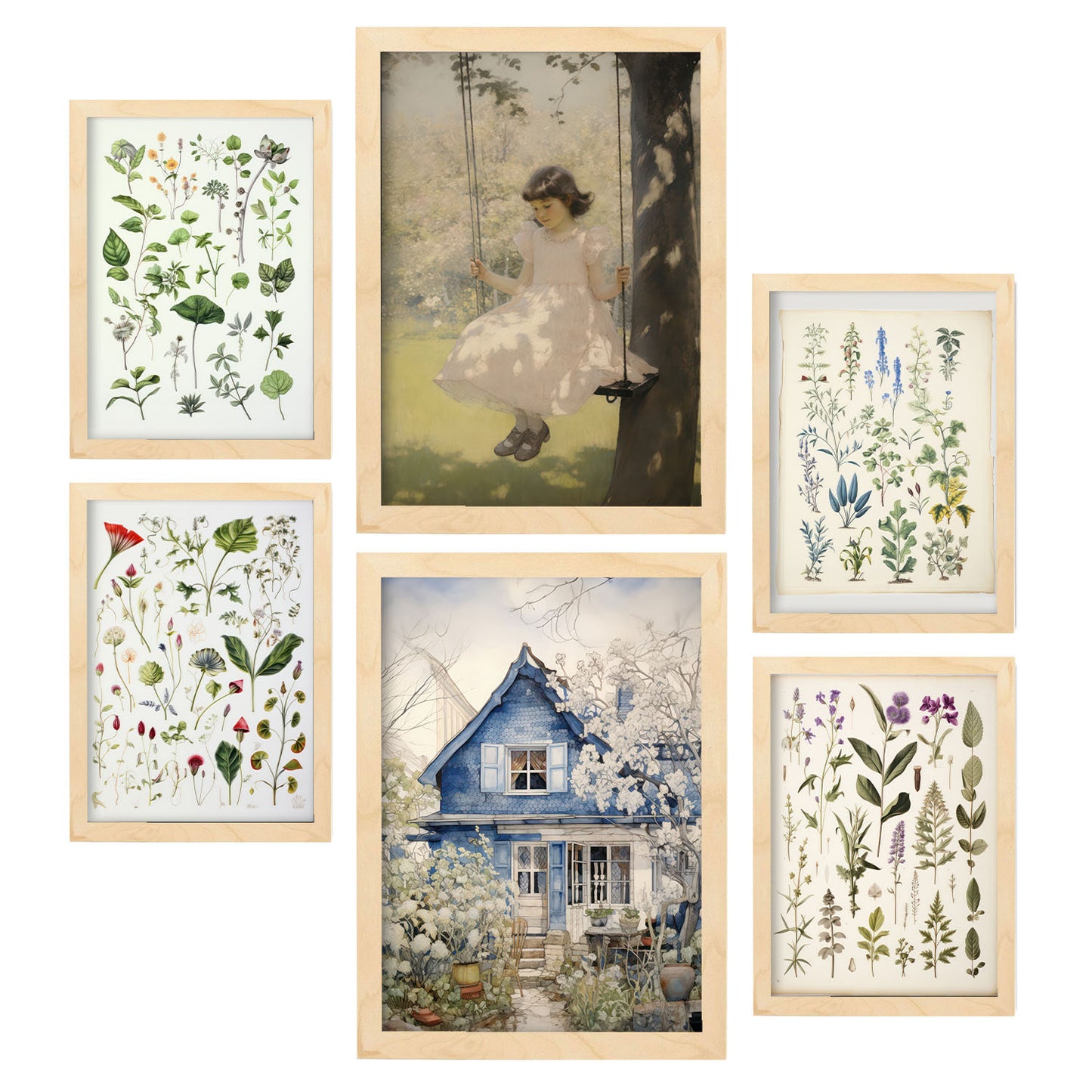 Nacnic Set de 6 Láminas de Flores de Cabaña