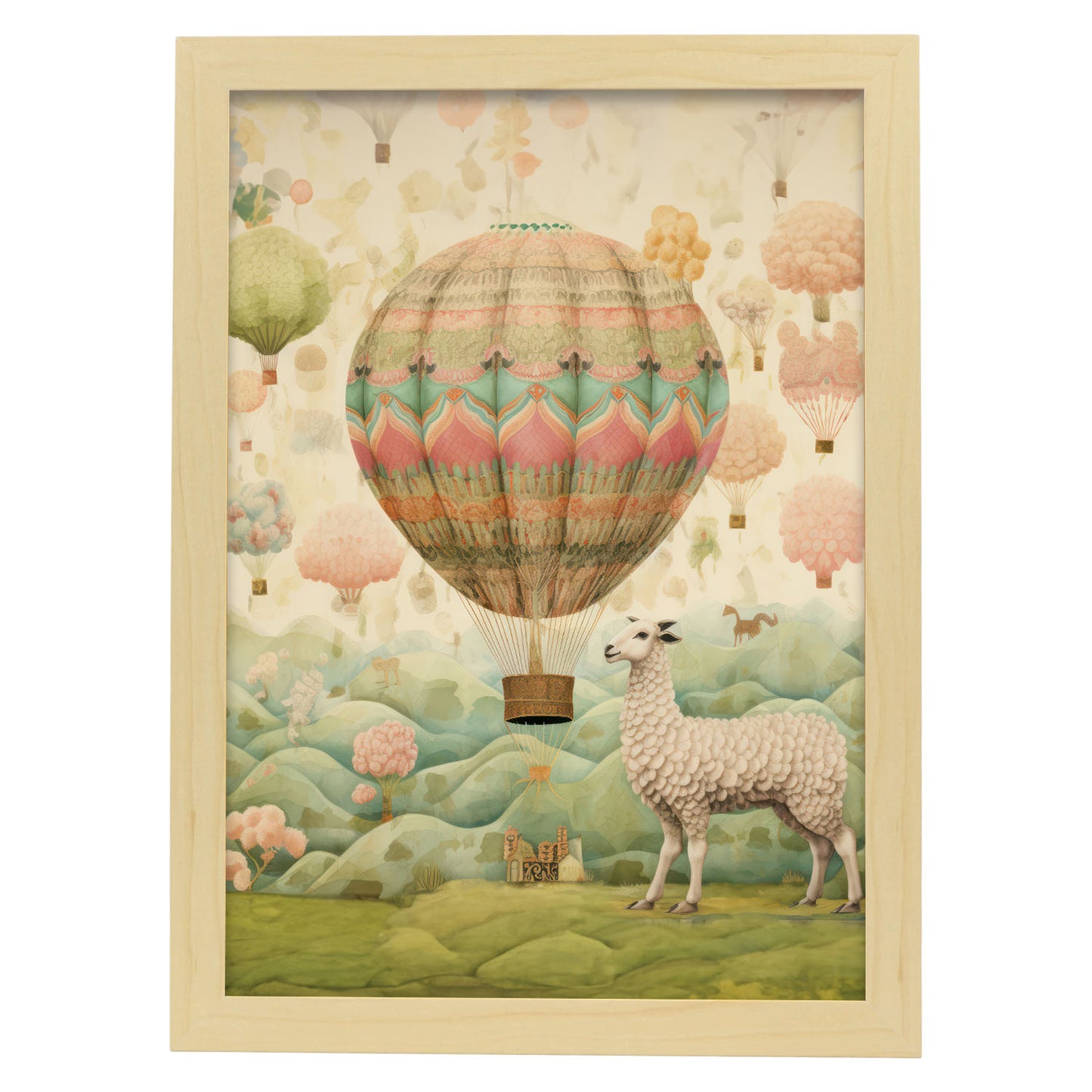 Nacnic Lámina Harri Sheep con Globo Aéreo