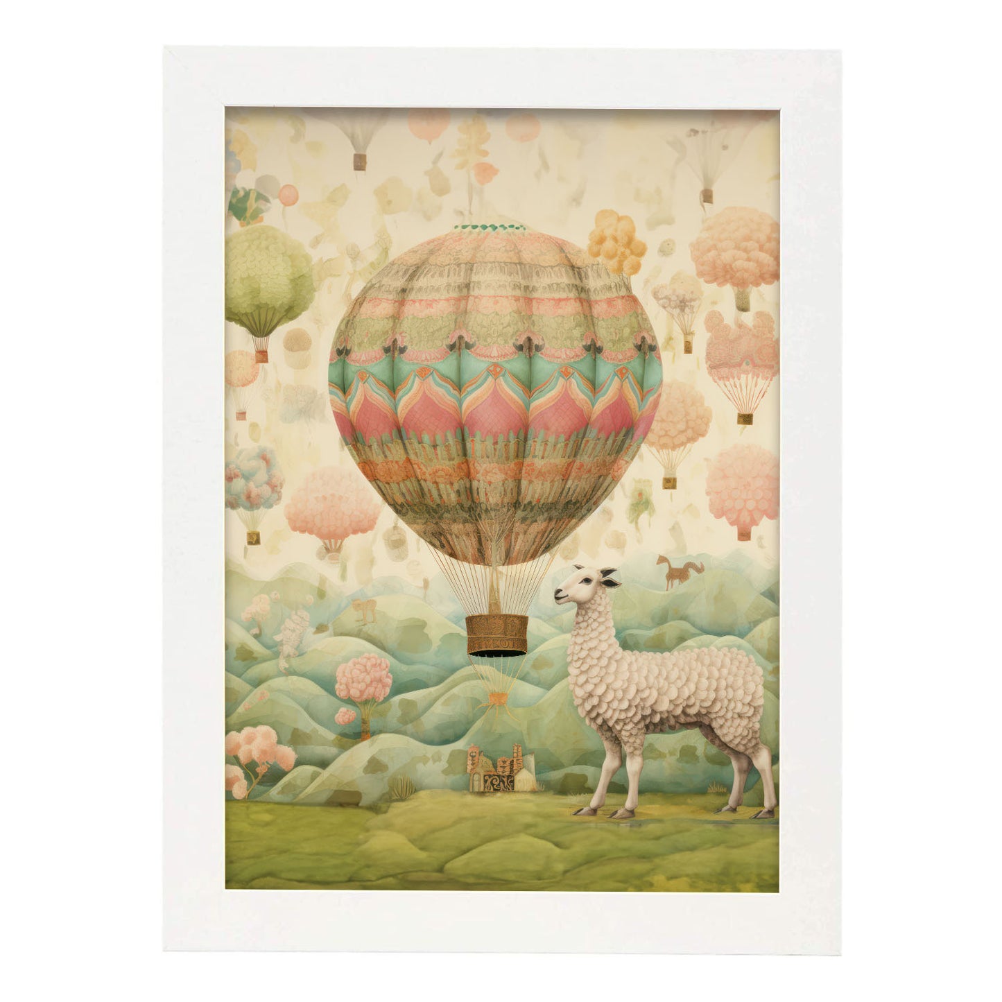 Nacnic Lámina Harri Sheep con Globo Aéreo