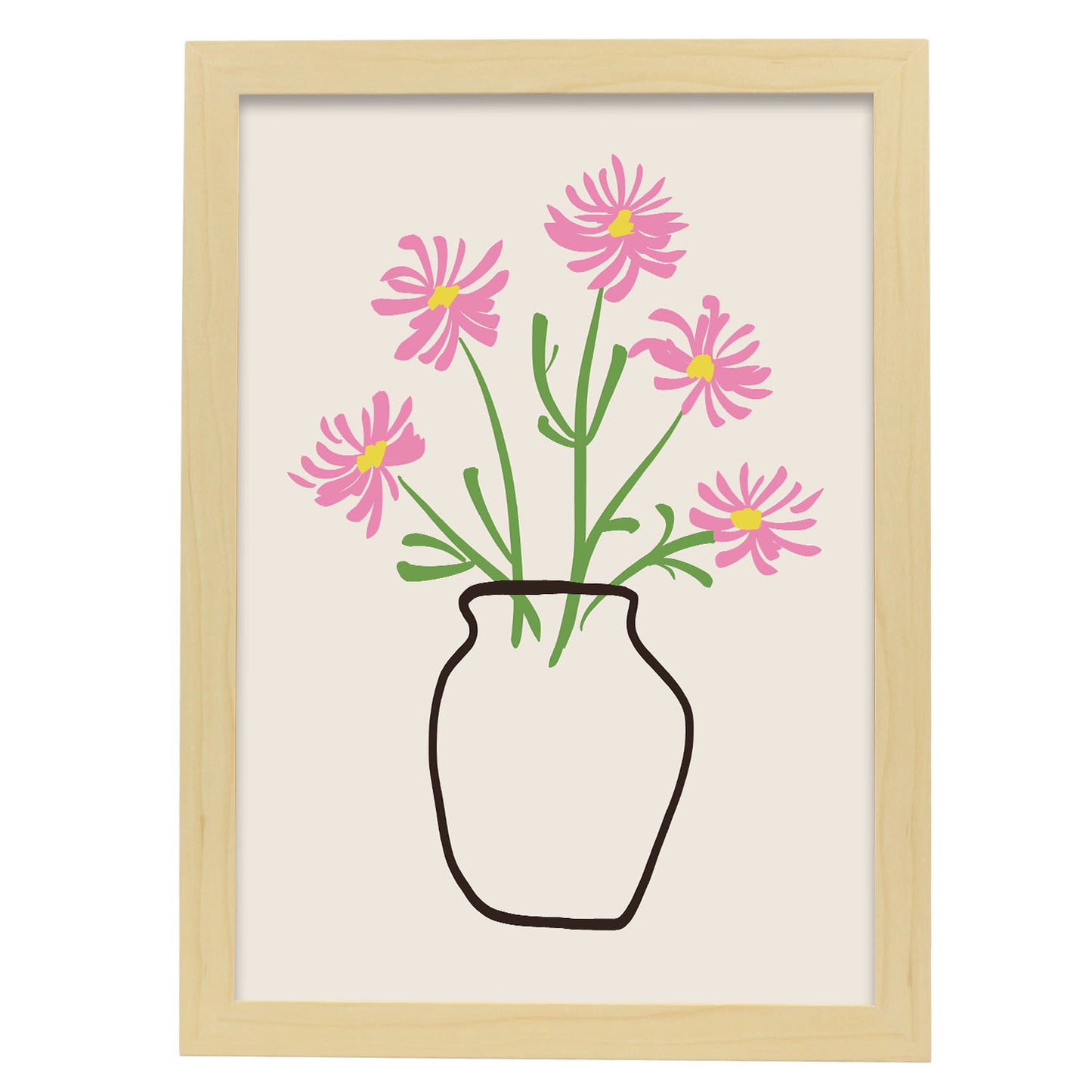 Nacnic Lámina Estampado Decorativo Gerbera en Jarrón para Hogar