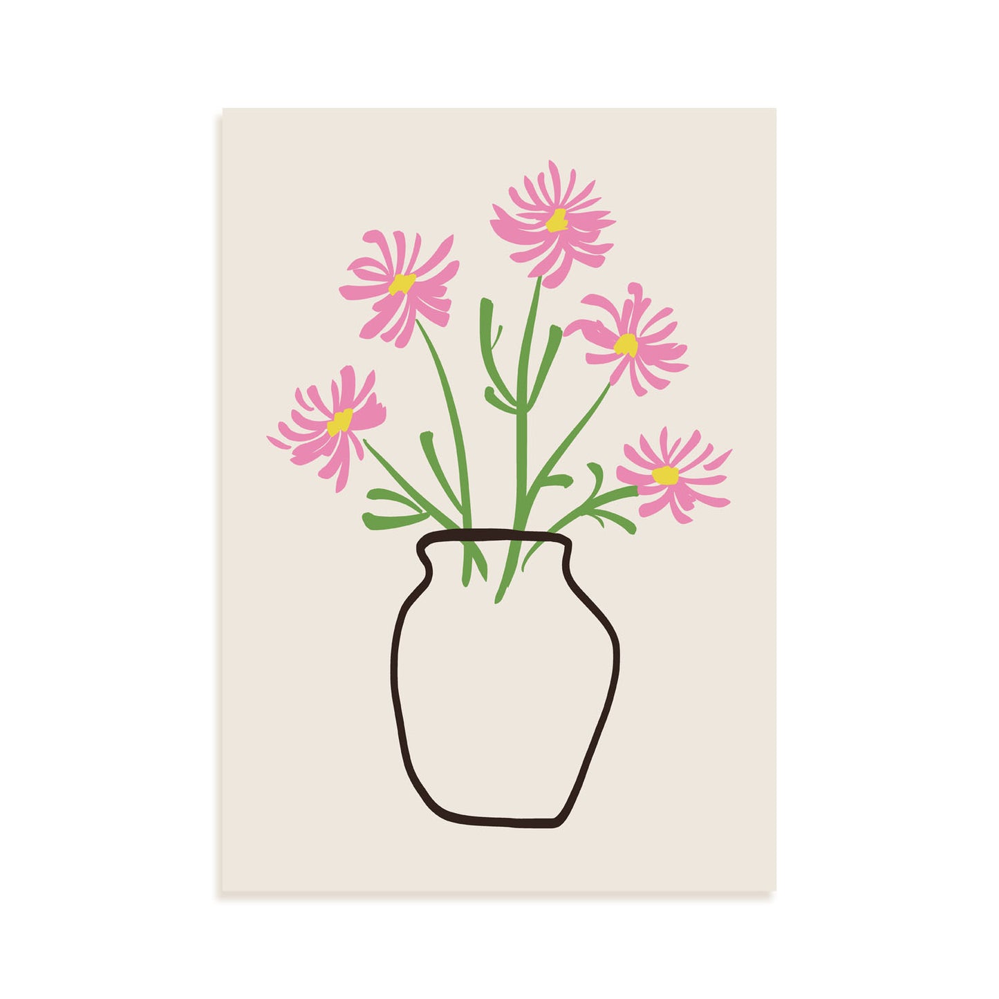 Nacnic Lámina Estampado Decorativo Gerbera en Jarrón para Hogar