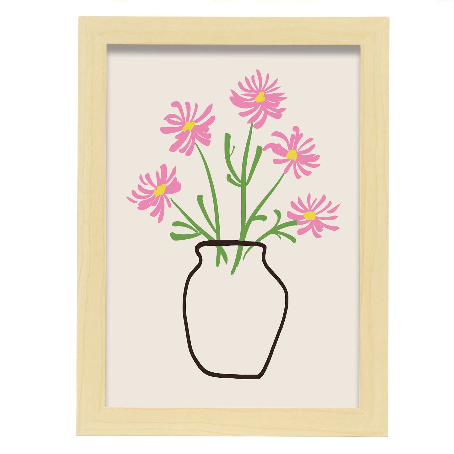 Nacnic Lámina Estampado Decorativo Gerbera en Jarrón para Hogar