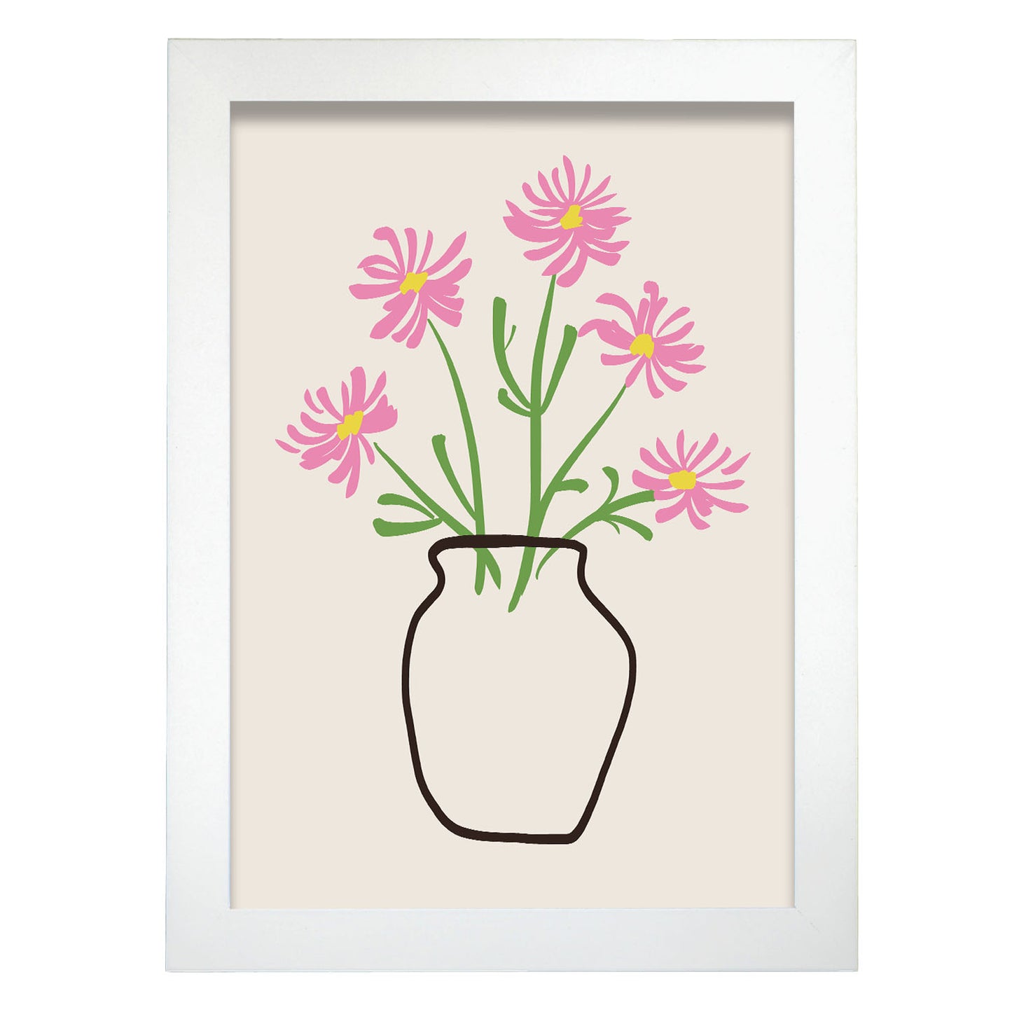 Nacnic Lámina Estampado Decorativo Gerbera en Jarrón para Hogar