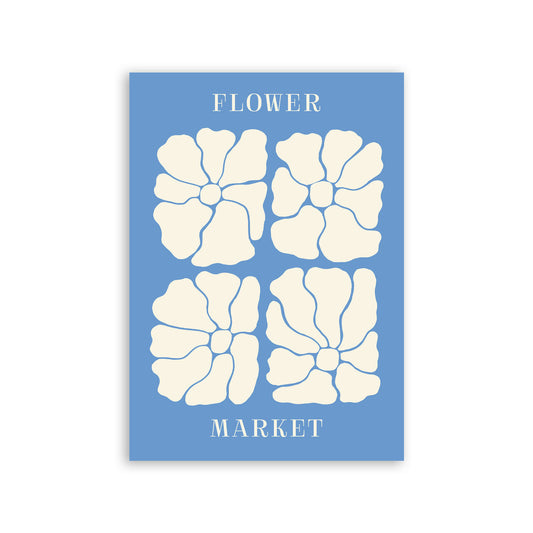 Lamina Nacnic de Mercado de Flores Azul para Yoga en Casa