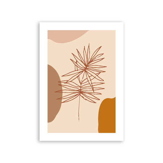 Lamina Nacnic Hojas Alegre 1 en Marrón Moderno