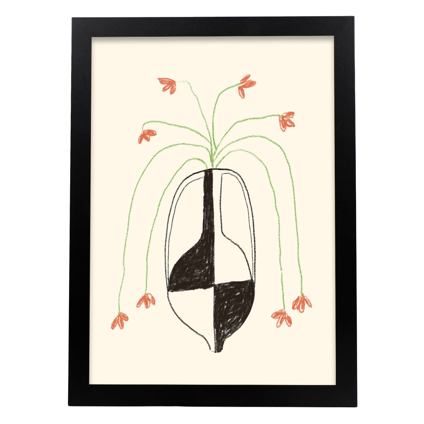 Nacnic Lámina de Jarrón en Blanco y Negro