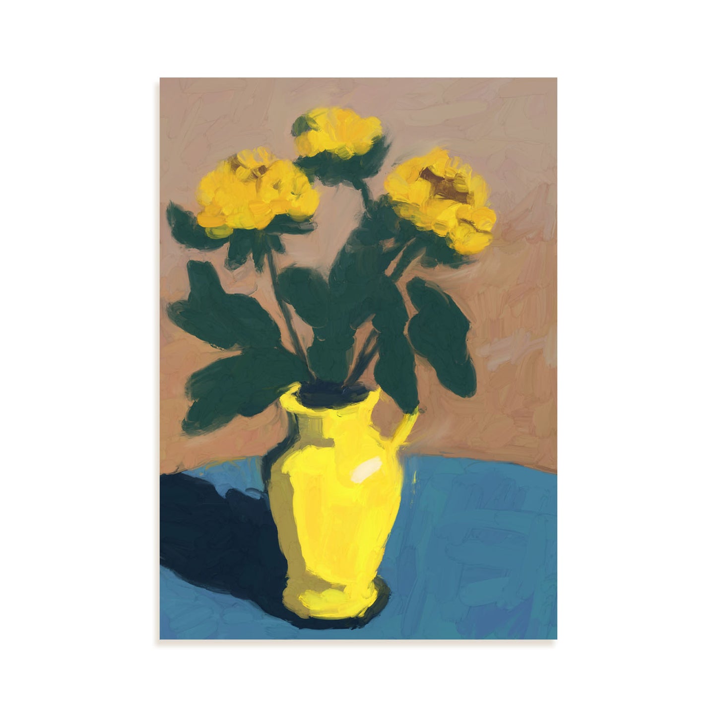 Lamina Nacnic de Flor y Jarrón Amarillo