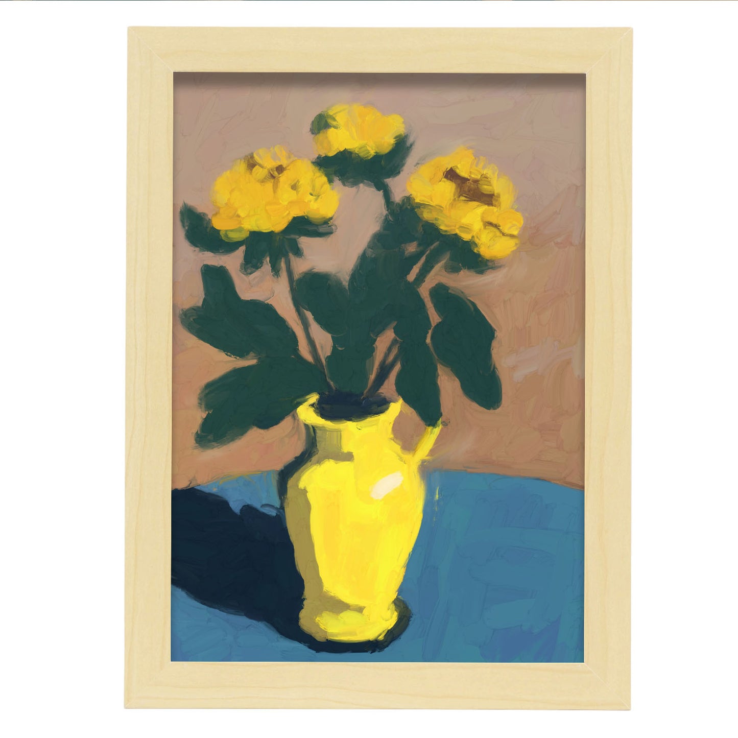 Lamina Nacnic de Flor y Jarrón Amarillo