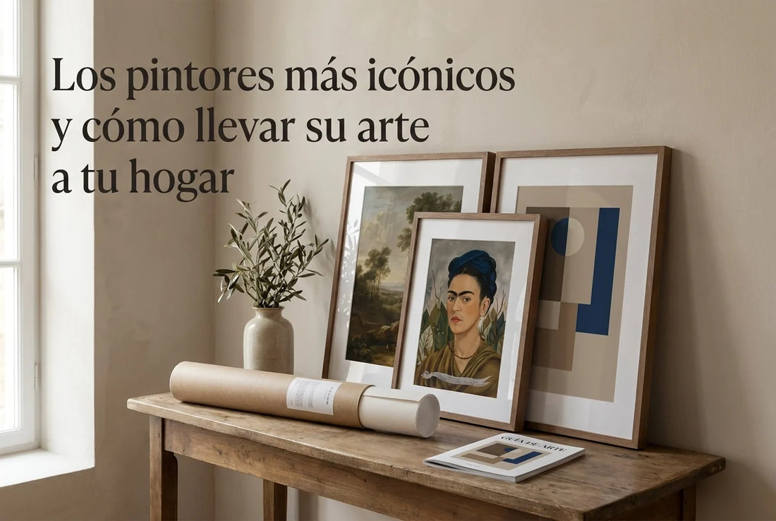 Professional header image for list-based article: Los pintores más icónicos y cómo llevar su arte a tu hogar