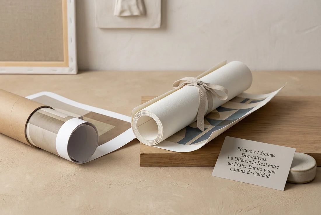 Professional header image for comparison analysis: Pósters y Láminas Decorativas: La Diferencia Real entre u...
