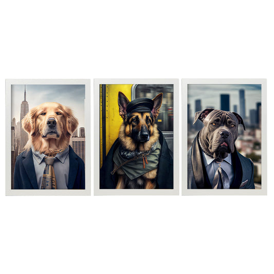 Fun Realistic Illustrations of Animals in human clothing Interior Design and Decoration Set Collection 7-Artwork-Nacnic-A4-Marco Blanco-Nacnic Estudio SL