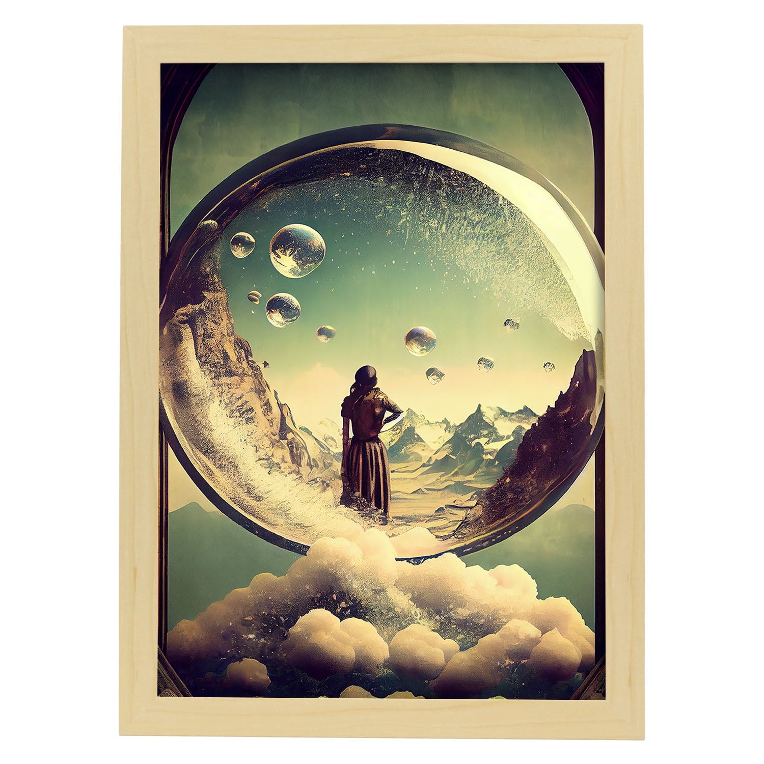 Nacnic hay infinitas posibilidades vintage extrañas 105. estampados de arte de pared estético para el diseño de dormitorio o sala de estar.-Artwork-Nacnic-A4-Marco Madera clara-Nacnic Estudio SL