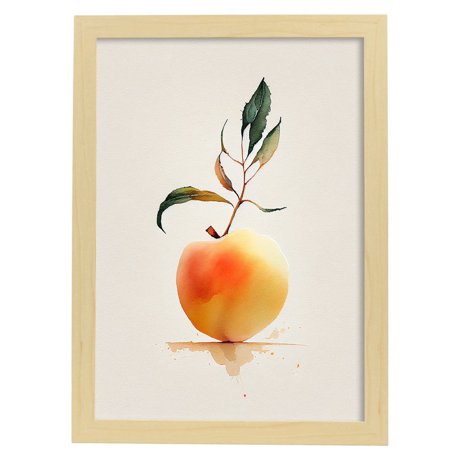 Nacnic minimalist Apricot_2. Aesthetic Wall Art Prints for Bedroom or Living Room Design.-Artwork-Nacnic-A4-Marco Madera Clara-Nacnic Estudio SL