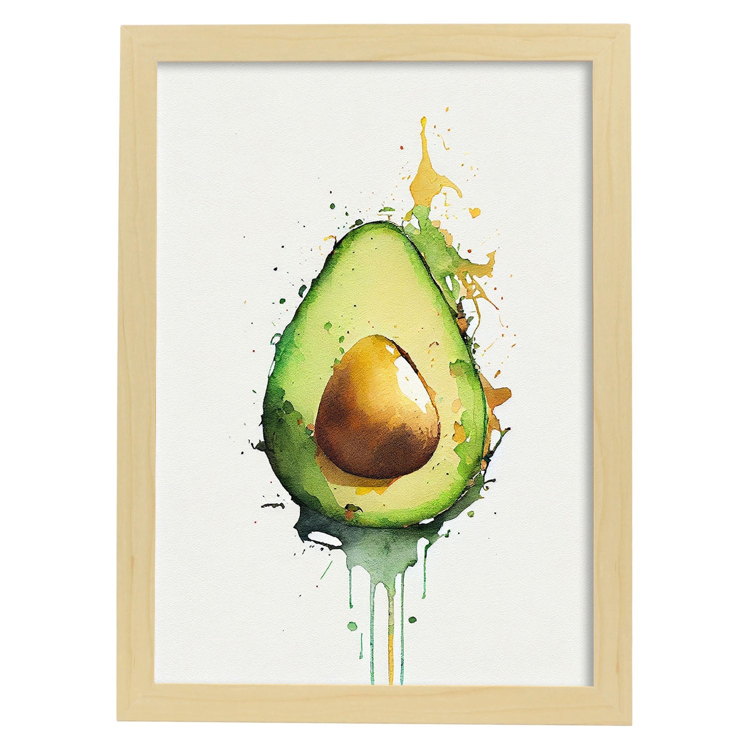 Nacnic minimalist Avocado_1. Aesthetic Wall Art Prints for Bedroom or Living Room Design.-Artwork-Nacnic-A4-Marco Madera Clara-Nacnic Estudio SL