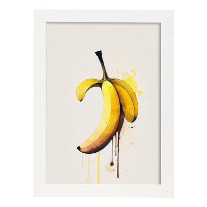 Nacnic minimalist Banana. Aesthetic Wall Art Prints for Bedroom or Living Room Design.-Artwork-Nacnic-A4-Marco Blanco-Nacnic Estudio SL