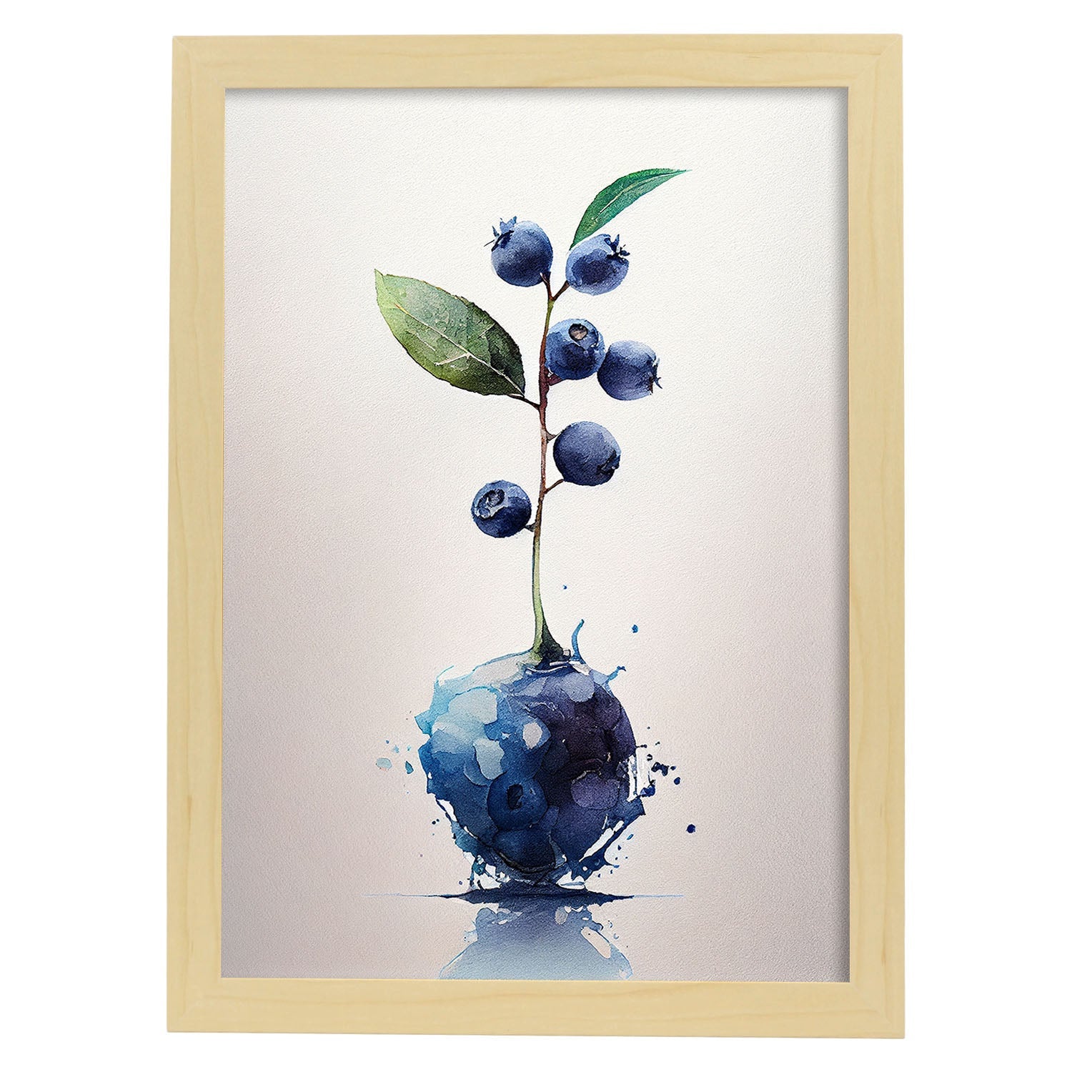 Nacnic minimalist Blueberry_2. Aesthetic Wall Art Prints for Bedroom or Living Room Design.-Artwork-Nacnic-A4-Marco Madera Clara-Nacnic Estudio SL