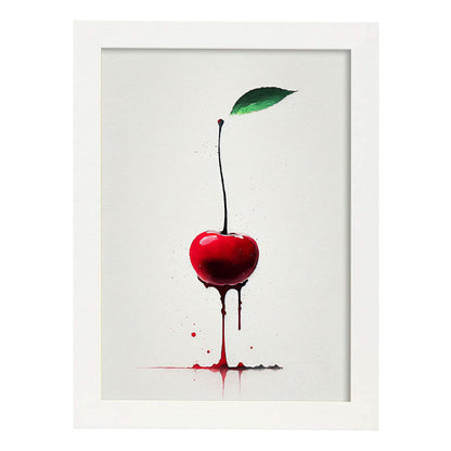 Nacnic minimalist Cherry_2. Aesthetic Wall Art Prints for Bedroom or Living Room Design.-Artwork-Nacnic-A4-Marco Blanco-Nacnic Estudio SL