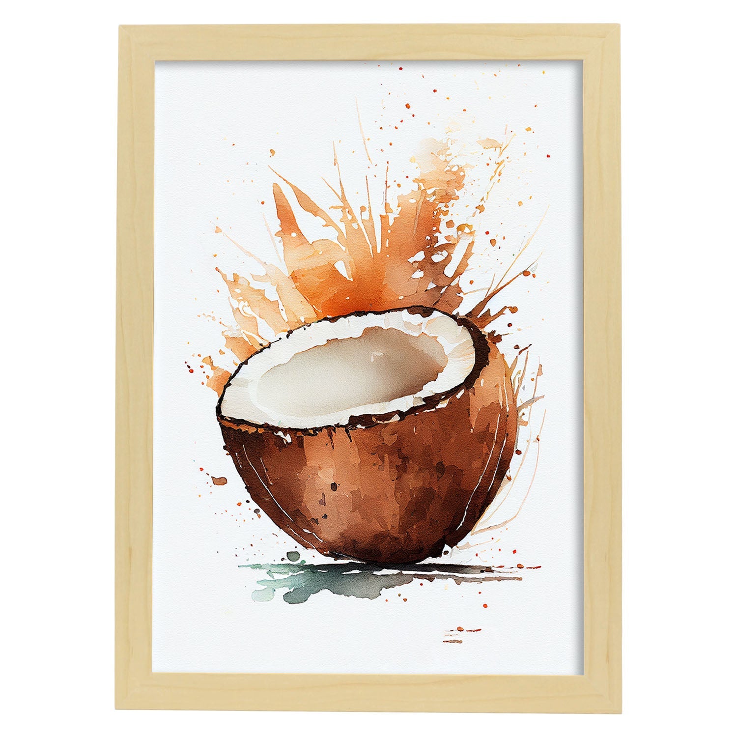 Nacnic minimalist Coconut_1. Aesthetic Wall Art Prints for Bedroom or Living Room Design.-Artwork-Nacnic-A4-Marco Madera Clara-Nacnic Estudio SL