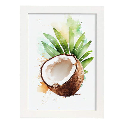 Nacnic minimalist Coconut_2. Aesthetic Wall Art Prints for Bedroom or Living Room Design.-Artwork-Nacnic-A4-Marco Blanco-Nacnic Estudio SL