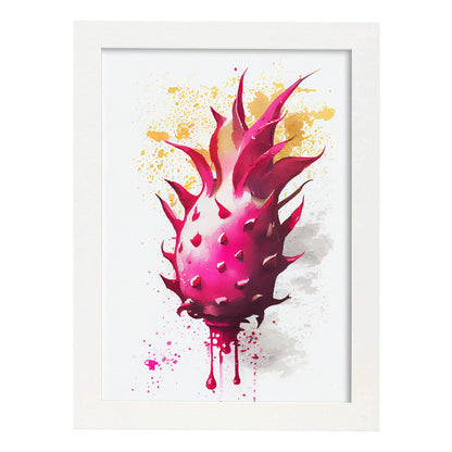 Nacnic minimalist Dragonfruit. Aesthetic Wall Art Prints for Bedroom or Living Room Design.-Artwork-Nacnic-A4-Marco Blanco-Nacnic Estudio SL