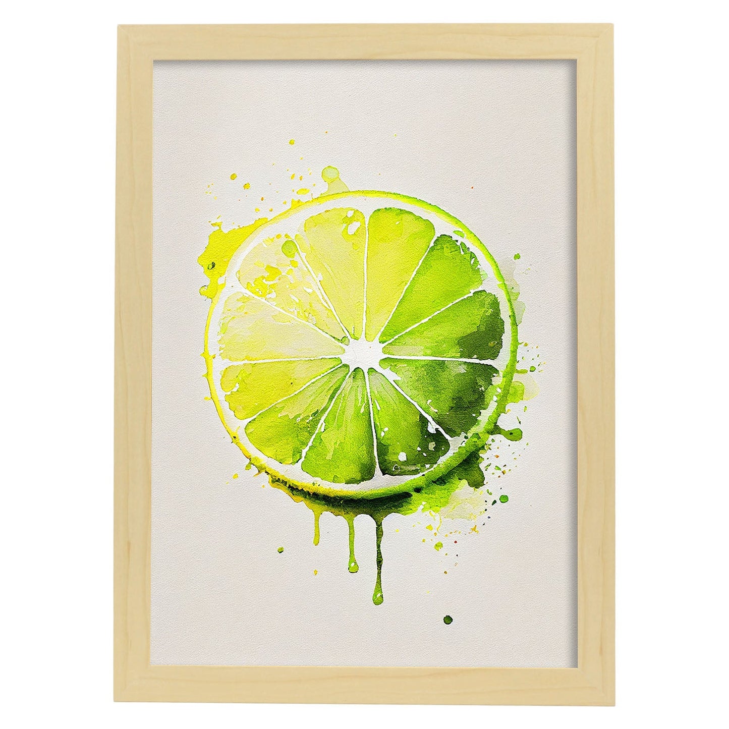 Nacnic minimalist Lime. Aesthetic Wall Art Prints for Bedroom or Living Room Design.-Artwork-Nacnic-A4-Marco Madera Clara-Nacnic Estudio SL